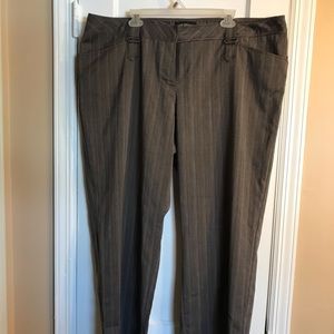 Lane Bryant Tan Beige Striped Tailored Work Slacks